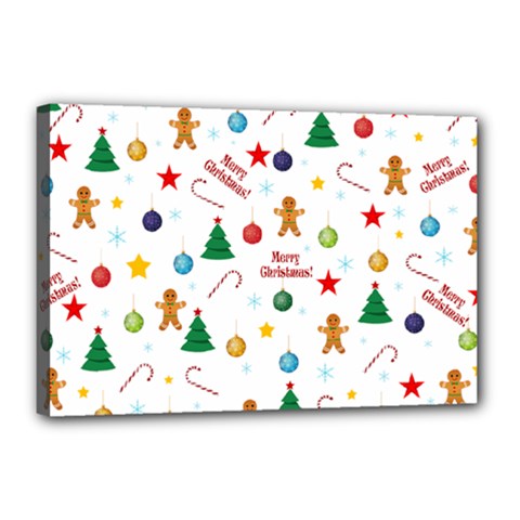 Christmas Pattern Canvas 18  X 12  by Valentinaart