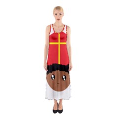 Cutieful Kids Art Funny Zwarte Piet Friend Of St  Nicholas Wearing His Miter Sleeveless Maxi Dress by yoursparklingshop