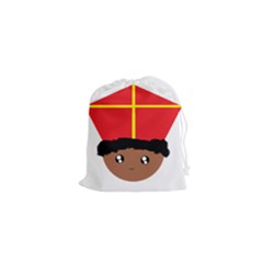 Cutieful Kids Art Funny Zwarte Piet Friend Of St  Nicholas Wearing His Miter Drawstring Pouches (xs)  by yoursparklingshop