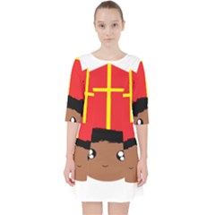 Cutieful Kids Art Funny Zwarte Piet Friend Of St  Nicholas Wearing His Miter Pocket Dress by yoursparklingshop