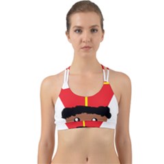 Cutieful Kids Art Funny Zwarte Piet Friend Of St  Nicholas Wearing His Miter Back Web Sports Bra by yoursparklingshop