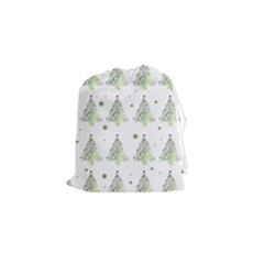 Christmas Tree - Pattern Drawstring Pouches (small)  by Valentinaart