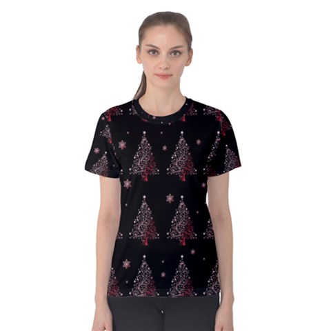 Christmas Tree - Pattern Women s Cotton Tee by Valentinaart