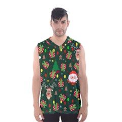 Santa And Rudolph Pattern Men s Basketball Tank Top by Valentinaart