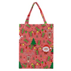 Santa And Rudolph Pattern Classic Tote Bag by Valentinaart