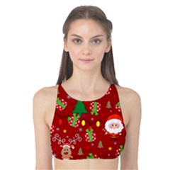 Santa And Rudolph Pattern Tank Bikini Top by Valentinaart