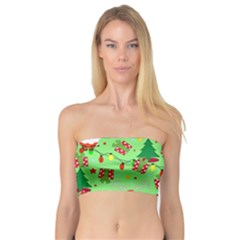 Santa And Rudolph Pattern Bandeau Top by Valentinaart