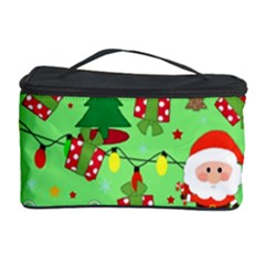 Santa And Rudolph Pattern Cosmetic Storage Case by Valentinaart