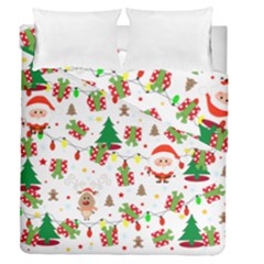 Santa And Rudolph Pattern Duvet Cover Double Side (queen Size)