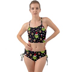 Grinch Pattern Mini Tank Bikini Set by Valentinaart