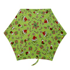 Grinch Pattern Mini Folding Umbrellas by Valentinaart