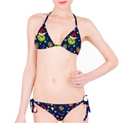 Grinch Pattern Bikini Set by Valentinaart