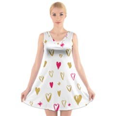 All Cards 06 V-neck Sleeveless Skater Dress