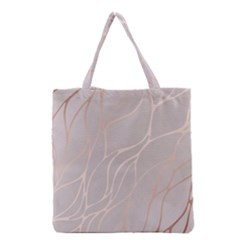 Rose Gold, Wave,beautiful,feminine,chic,elegant,metallic,modren,wedding,pink,trendy Grocery Tote Bag by NouveauDesign