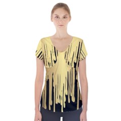 Drip Cold Short Sleeve Front Detail Top by NouveauDesign