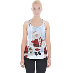 Santa Claus With Funny Penguin Piece Up Tank Top by FantasyWorld7