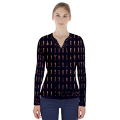 85 Oscars V-neck Long Sleeve Top by Celenk