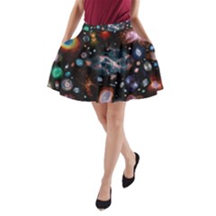 Galaxy Nebula A-line Pocket Skirt by Celenk