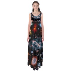 Galaxy Nebula Empire Waist Maxi Dress by Celenk