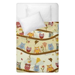 Autumn Owls Pattern Duvet Cover Double Side (single Size) by Celenk