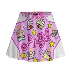 Pink Angel Star Mini Flare Skirt