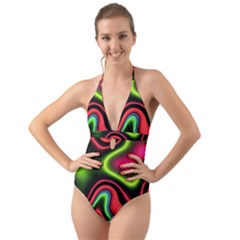 Vibrant Fantasy 1b Halter Cut-Out One Piece Swimsuit