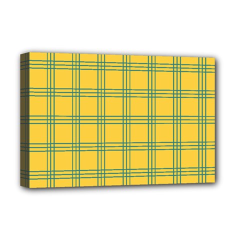 Green Stripes Deluxe Canvas 18  X 12   by berwies