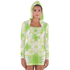 Intersecting Lines Pattern Long Sleeve Hooded T-shirt by dflcprints