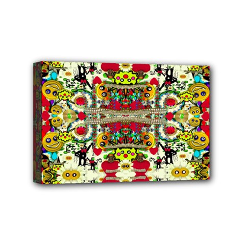 Chicken Monkeys Smile In The Floral Nature Looking Hot Mini Canvas 6  X 4  by pepitasart