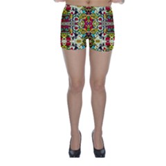Chicken Monkeys Smile In The Floral Nature Looking Hot Skinny Shorts by pepitasart