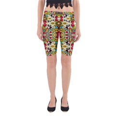 Chicken Monkeys Smile In The Floral Nature Looking Hot Yoga Cropped Leggings by pepitasart
