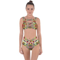 Chicken Monkeys Smile In The Floral Nature Looking Hot Bandaged Up Bikini Set  by pepitasart