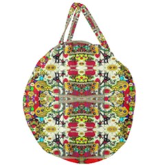 Chicken Monkeys Smile In The Floral Nature Looking Hot Giant Round Zipper Tote by pepitasart