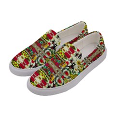 Chicken Monkeys Smile In The Floral Nature Looking Hot Women s Canvas Slip Ons by pepitasart