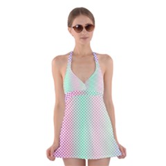 Pattern Halter Dress Swimsuit 