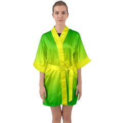 Pattern Quarter Sleeve Kimono Robe by gasi