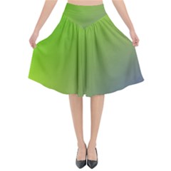Pattern Flared Midi Skirt by gasi