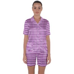 Pattern Satin Short Sleeve Pyjamas Set