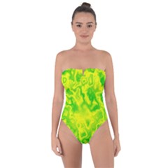 Pattern Tie Back One Piece Swimsuit by gasi