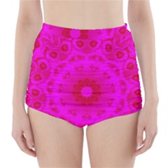 Pattern High-waisted Bikini Bottoms