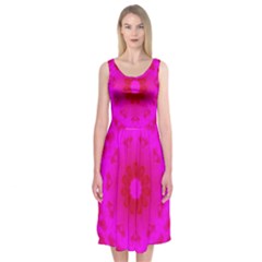 Pattern Midi Sleeveless Dress by gasi