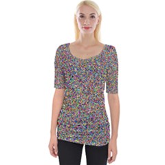 Pattern Wide Neckline Tee