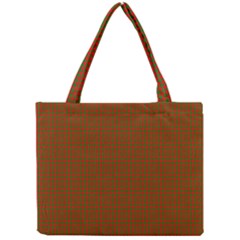 Classic Christmas Red And Green Houndstooth Check Pattern Mini Tote Bag by PodArtist