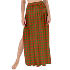Classic Christmas Red And Green Houndstooth Check Pattern Maxi Chiffon Tie-up Sarong by PodArtist