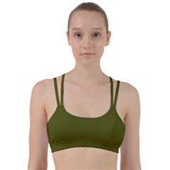 Large Red Christmas Hearts On Green Line Them Up Sports Bra by PodArtist