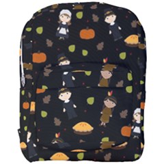 Pilgrims And Indians Pattern - Thanksgiving Full Print Backpack by Valentinaart