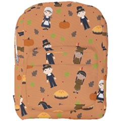 Pilgrims And Indians Pattern - Thanksgiving Full Print Backpack