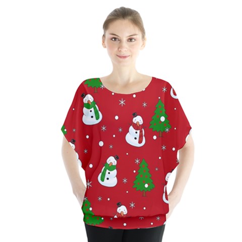 Snowman Pattern Blouse by Valentinaart