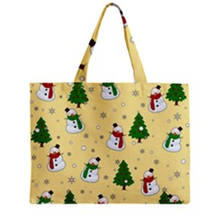 Snowman Pattern Zipper Mini Tote Bag by Valentinaart