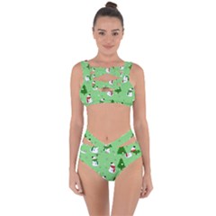 Snowman Pattern Bandaged Up Bikini Set 